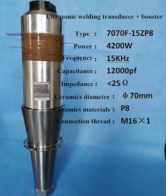 Welding 4200w 15k Piezoelectric Ultrasonic Transducer