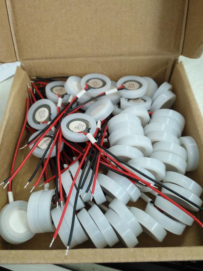 Ø16mm 1.7M Ultrasonic Atomizing Transducer , ultrasonic atomizing piezoelectric transducer with Wires and Rubber