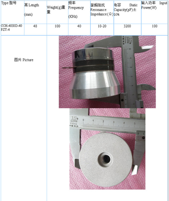 100w 40k Ultrasonic Transducer Sensor For Cleaner